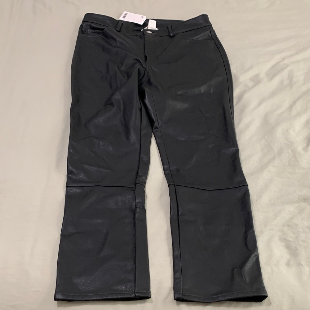 H&M Charcoal Faux Leather Trousers